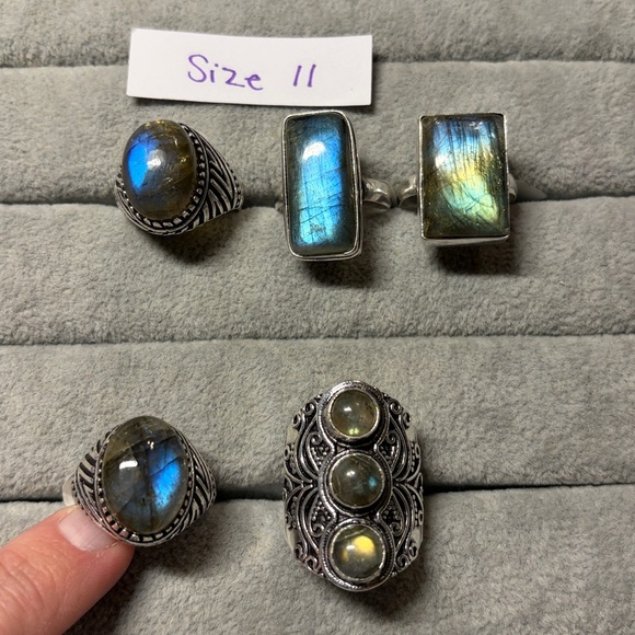 Sizes 9-11 Labradorite Rings - Picture 6 of 7